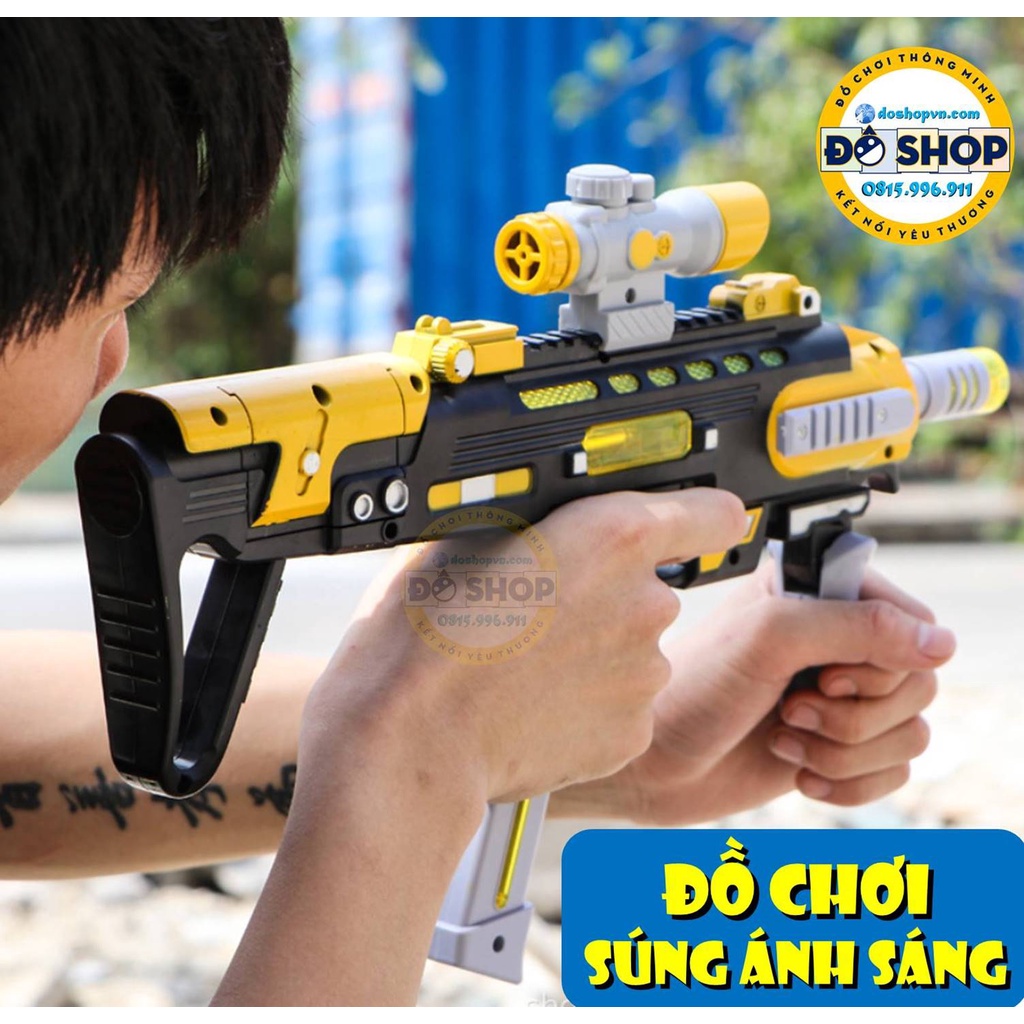 Đồ Chơi Súng Ánh Sáng Nòng Rung Phát Nhạc Cao Cấp Dành Cho Bé SS-02 (Tặng Kèm Pin) - Đô Shop