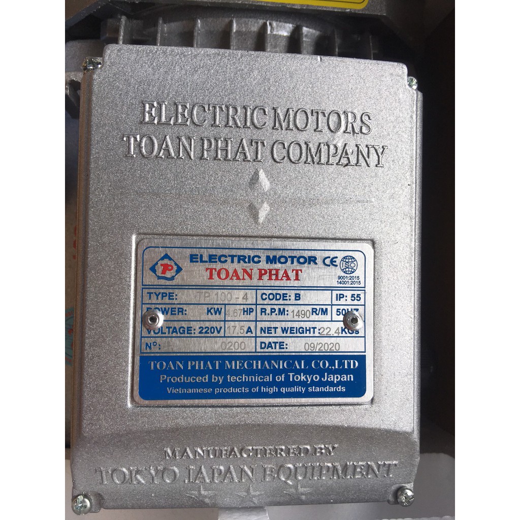 Động cơ điện Motor Toàn phát 5 HP - 3.5 KW - 1500 vòng