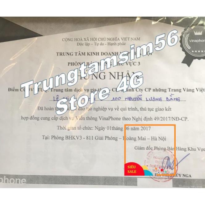 Sim Vina D500 ( Miễn phí vào mạng 12 tháng , Tốc độ 4G ) , Sim bảo hành 12 tháng , chính hãng  vinaphone .