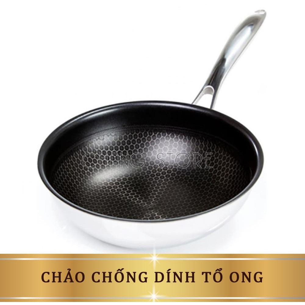 Chảo Siêu Chống Dính Sâu Lòng Vân Đá Tổ Ong Hàn Quốc, Dùng Được Cho Mọi Loại Bếp + Tặng Kèm 1 Khăn Lau Bếp