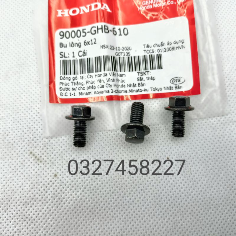 3 ốc bắt nắp nhựa nồi xe WAVE , FUTURE 2, NEO, X....zin. bu lông 6x12