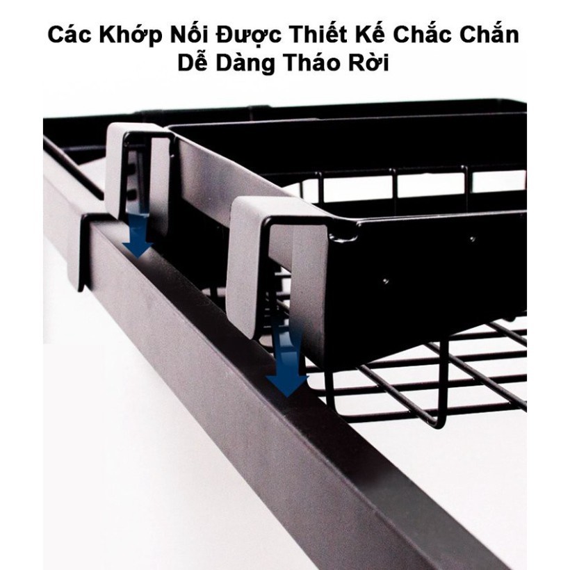 [ 𝐅𝐑𝐄𝐄𝐒𝐇𝐈𝐏 ] Kệ chén đa năng trên bồn rửa Kava 2 tầng 95cm [8 món] Thép không gỉ