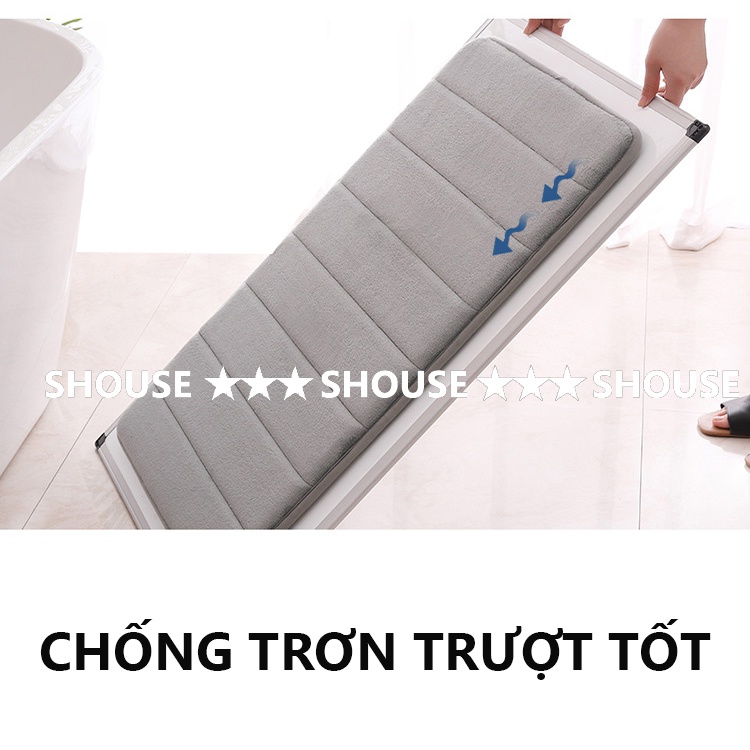 Thảm lau chân chùi chân trải sàn phòng tắm KR02 Shouse phòng khách nhà bếp đế chống trơn trượt siêu thấm hút nước