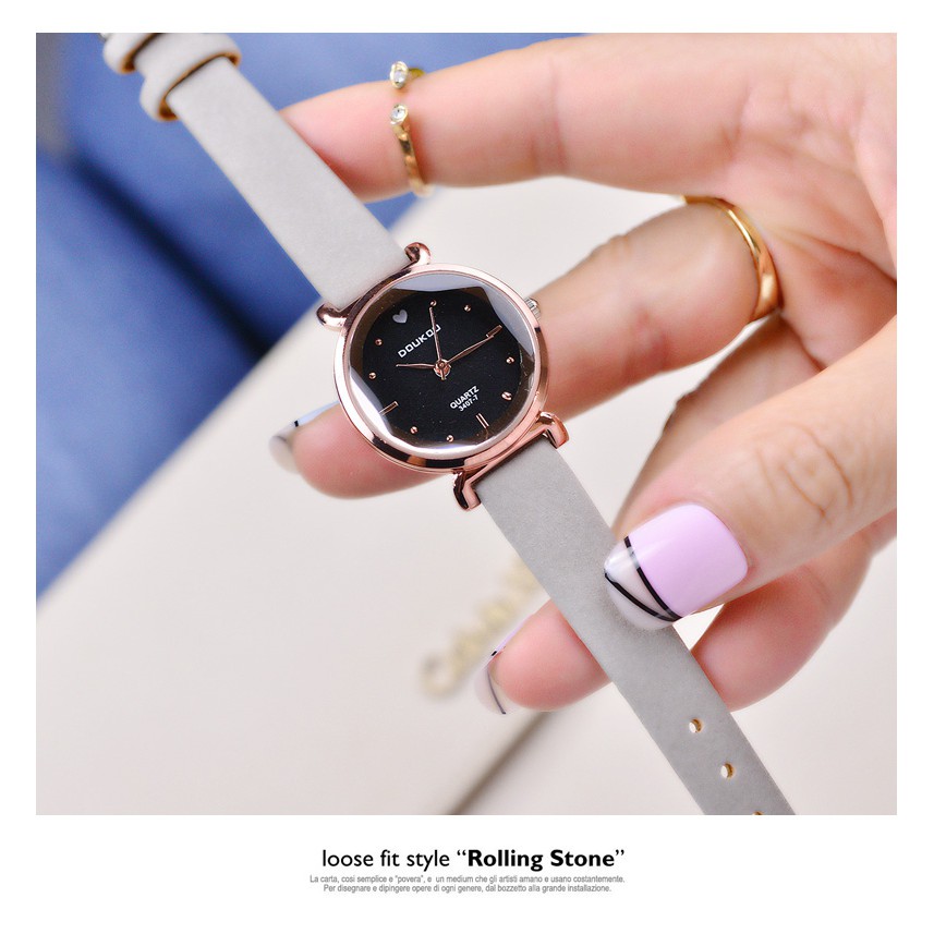 [CÓ VIDEO - ẢNH THẬT] Đồng hồ nữ DouKou 71139 dây da lộn cao cấp | BigBuy360 - bigbuy360.vn