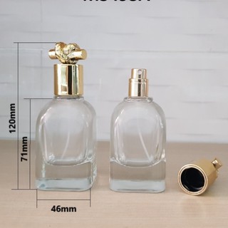Combo 2 vỏ chai nước hoa vuông nắp xoắn 50ml