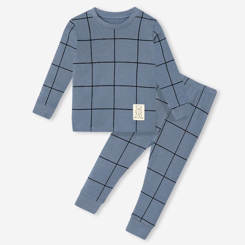 Đồ bộ quần áo dài tay dáng ôm thun cotton mẫu Sọc vuông năm 2022 rất xinh của hãng Unifriend Hàn Quốc mã UND01