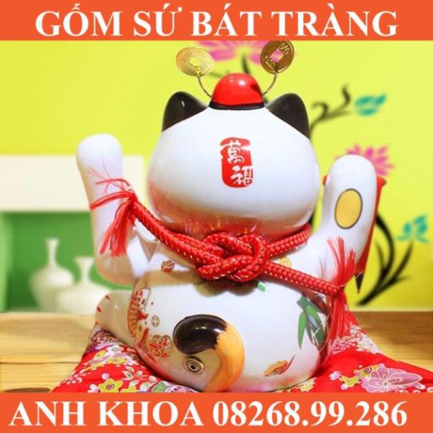 (GIÁ RẺ) Mèo vẫy tay-Tài Lộc Tấn Tới -24cm kèm sạc - Gốm sứ Bát Tràng Anh Khoa