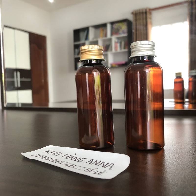 ( Nắp Bật ) Chai nhựa Nâu nắp Bật Đen/ Nắp Nhôm - Bình nhựa 30ml/ 50ml/ 100ml/ 200ml/ 300ml/ 500ml chiết mỹ phẩm