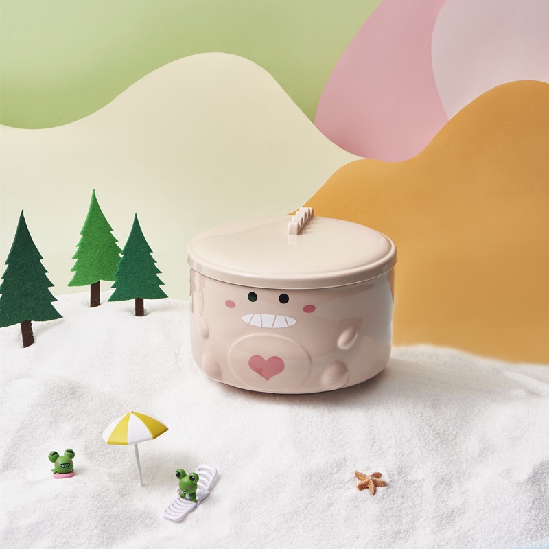 Bát Ăn Mì Ăn Liền Bằng Thép Không Gỉ 304 Hình Khủng Long Dễ Thương