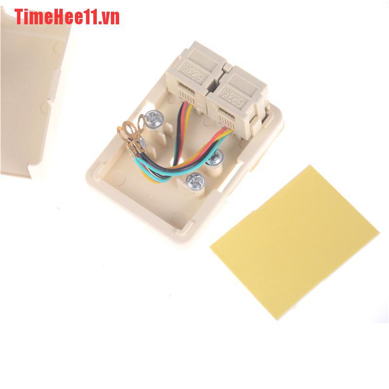 【TimeHee11】1pc Dual Telephone Surface Wall Mount Phone Jacks Outlet Connector