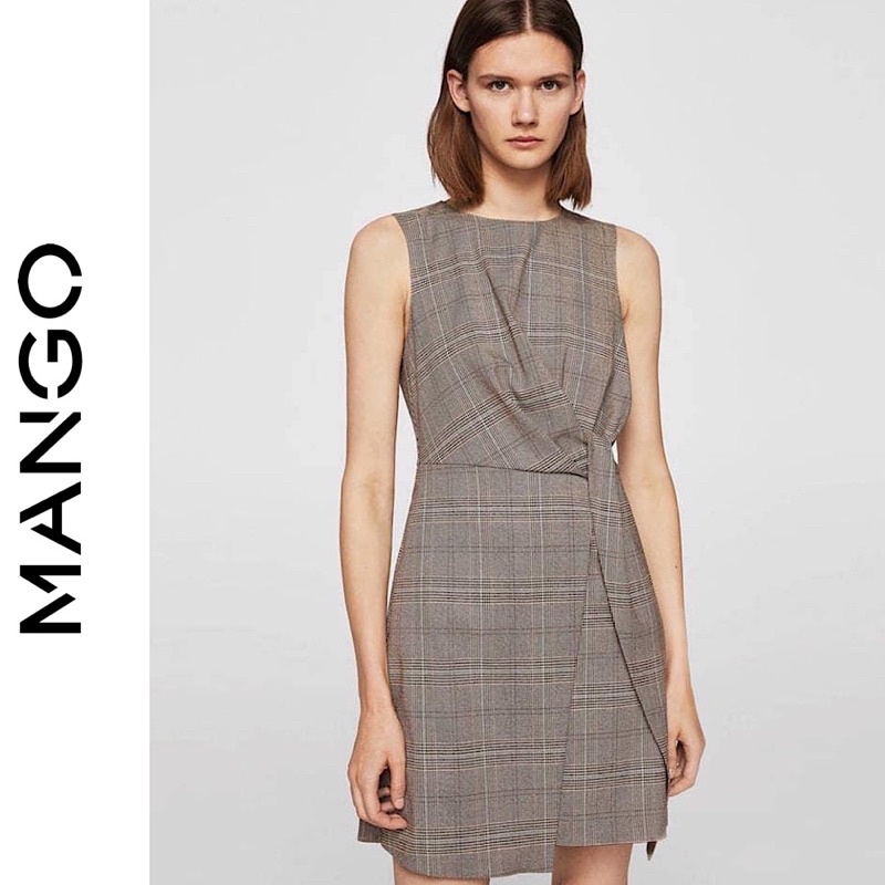[Mango Auth] [Mango Auth] Váy Công Sở Caro Mango Auth