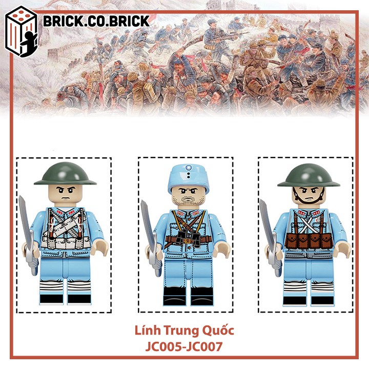 Lính Trung Quốc Mô Hình Đồ Chơi Lắp Ráp Non LEGO Lính Quân Đội Thế Chiến Minifigure China Soldier World War JC005-JC007