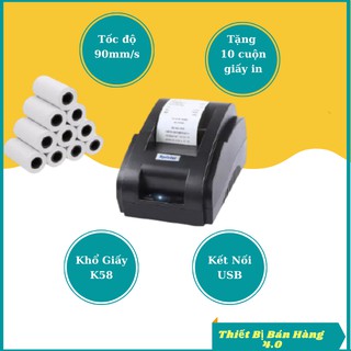 Máy in hoá đơn K58 XP58IIH, in bill tính tiền POS từ các phần mềm bán hàng khổ K58
