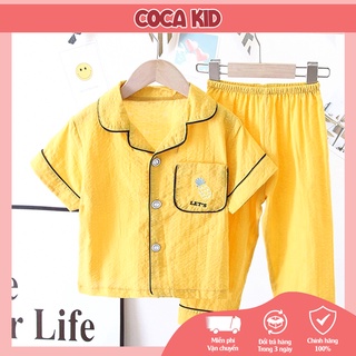 Đồ Ngủ Ngắn Tay Cho Bé, Bộ Pijama ngắn tay Bé Trai, Bộ Pijama Cho Bé Gái Chất Đũi In Hình Cực Yêu Cho Bé Từ 8kg - 39kg