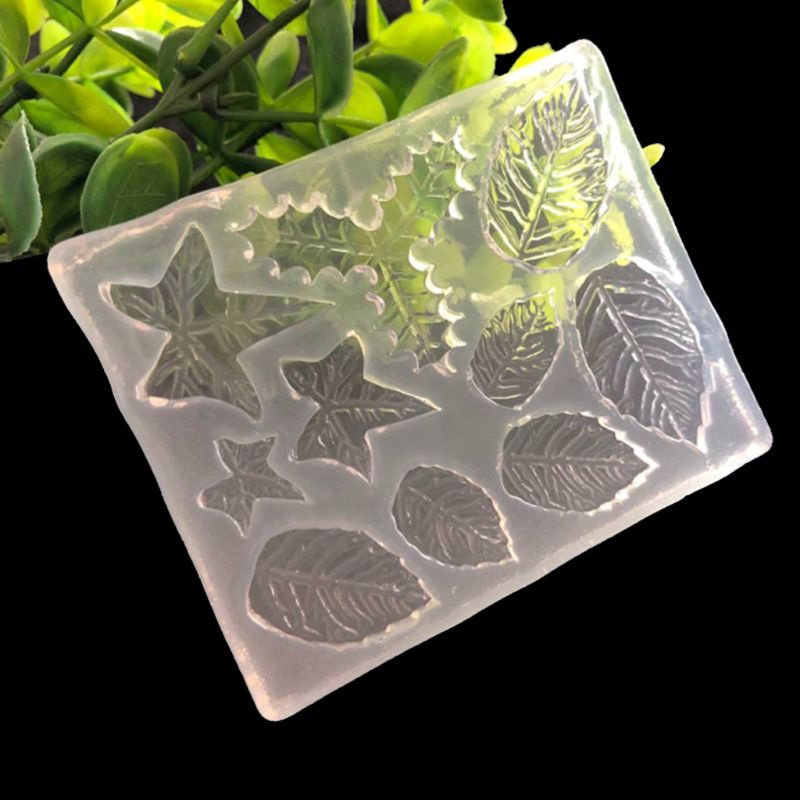 Khuôn Silicone Tạo Hình Hoa Hồng / Lá Phong Trang Trí Bánh