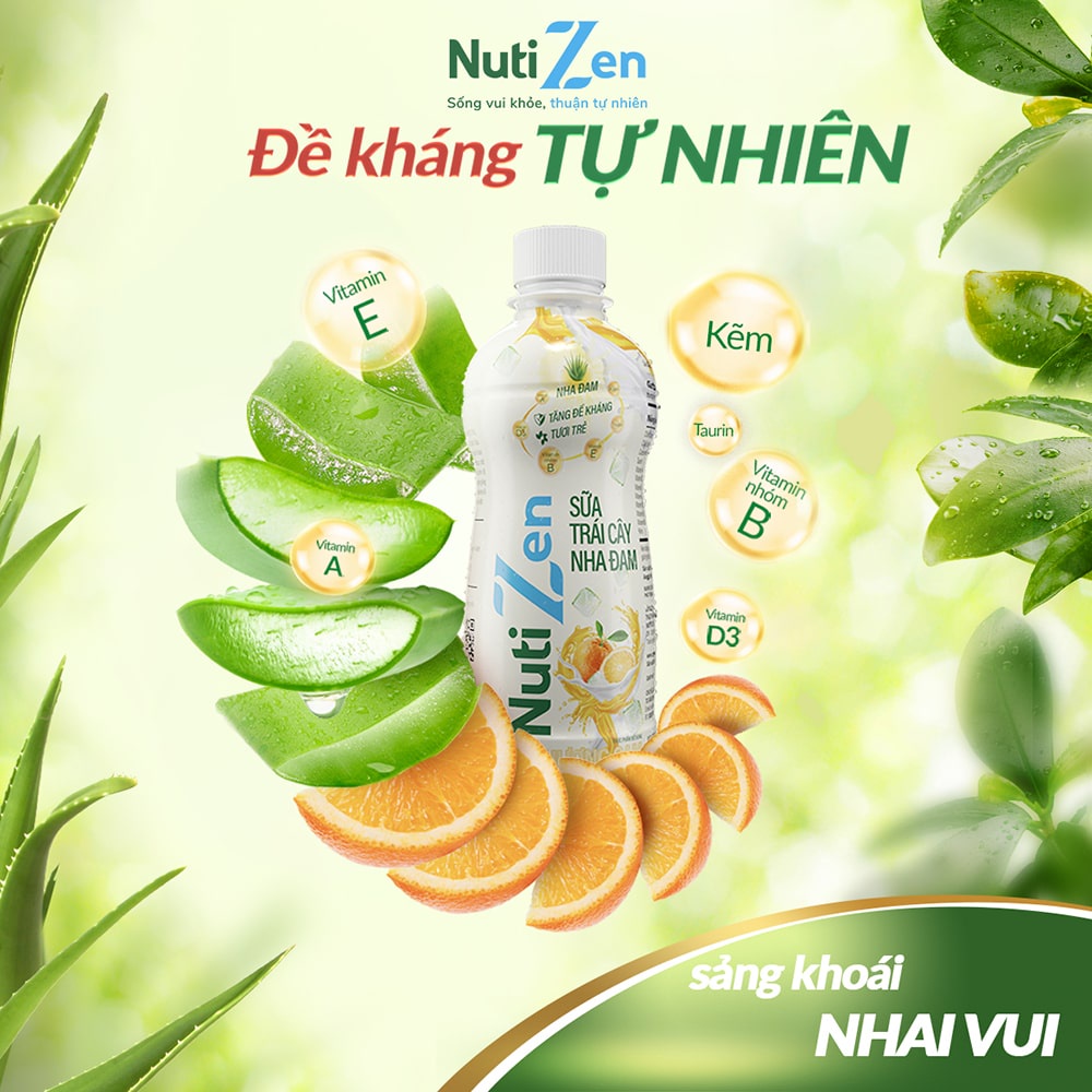 Thức Uống Hương Cam Sữa Trái Cây Nha Đam Nutizen Chai pet 290ml - Thương Hiệu NUTIFOOD - YOOSOO MALL