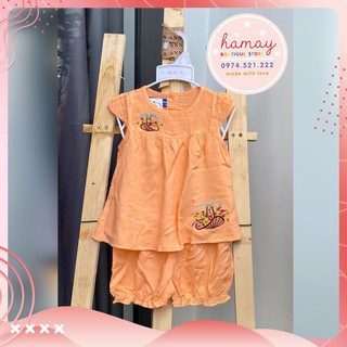 [Số 1-5] Bộ đồ tole lanh cao cấp Bảo Ngọc tay búp - quần đùi cho bé gái