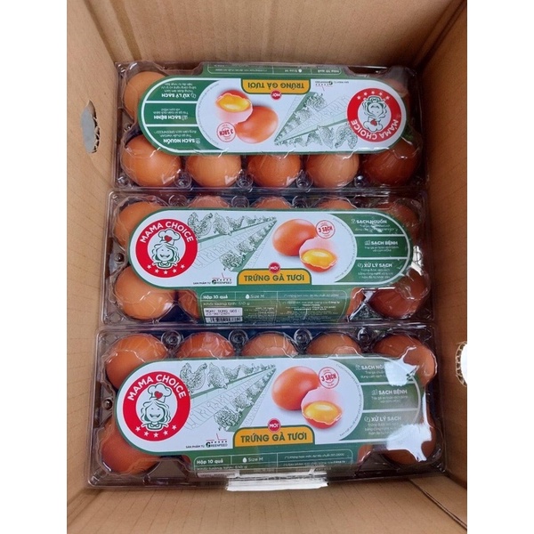 TRỨNG GÀ SẠCH VỈ 10 TRỨNG