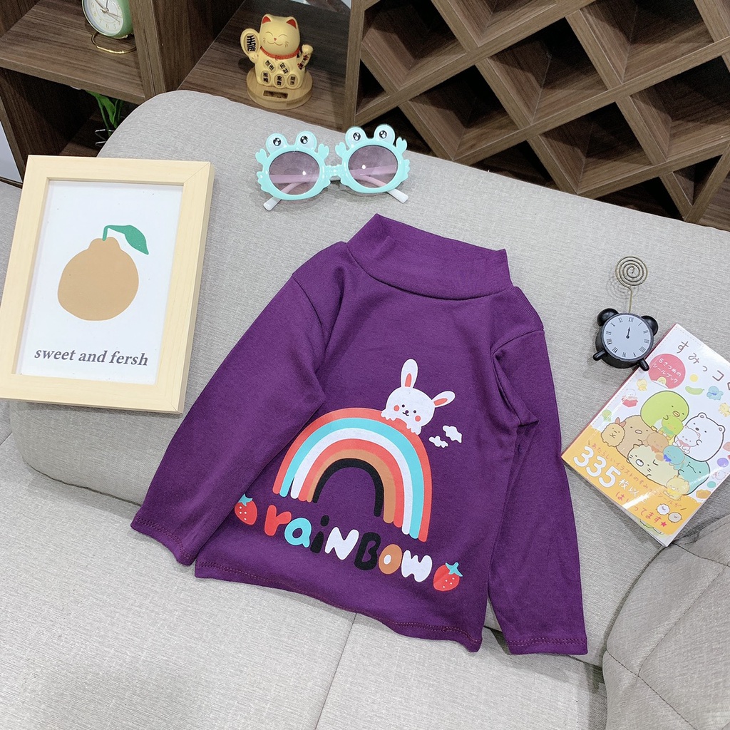 Áo len giữ nhiệt cổ cao ngựa Cute cho bé gái