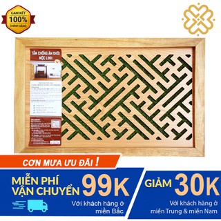 Tấm chống ám khói Mộc Linh kích thước 41x61 Chữ Vạn Màu vàng - Ngăn khói ban thờ ám vào trần - Khung gỗ