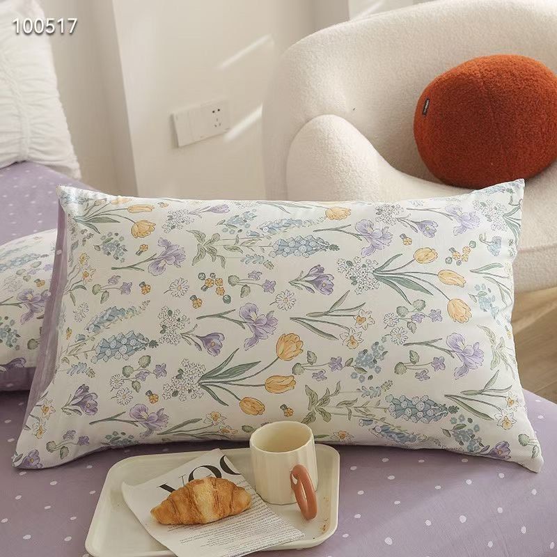 SET VỎ CHĂN GA GỐI COTTON LIVING. mẫu hoa tím