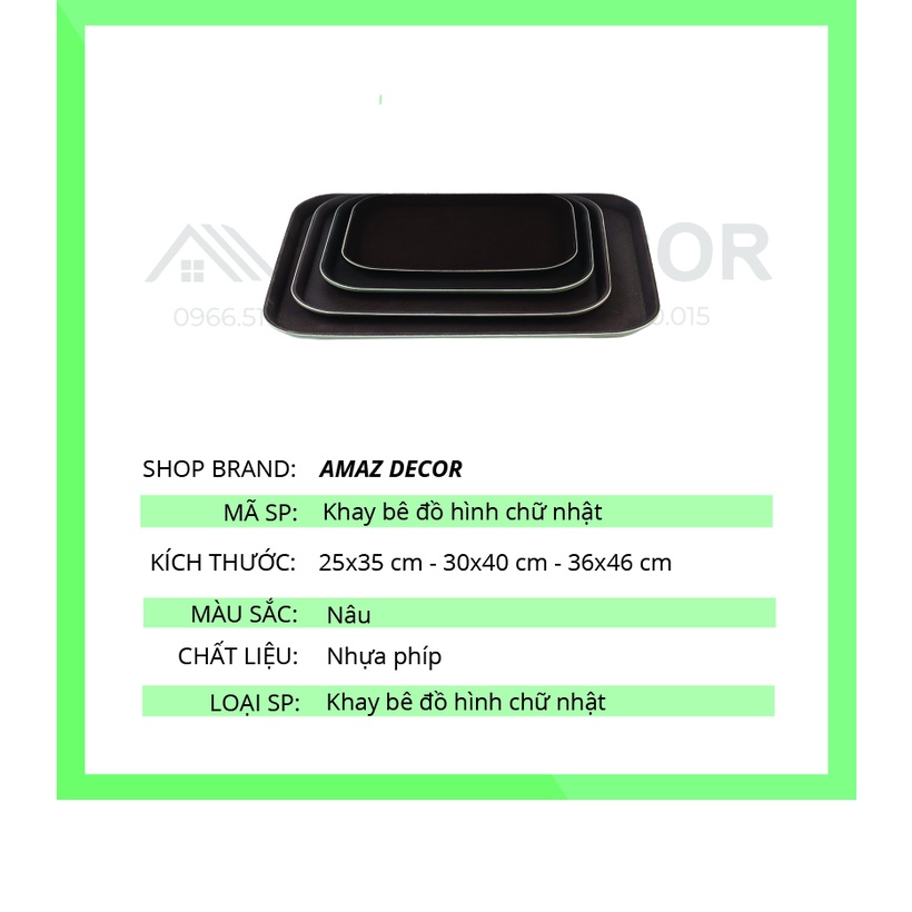 [SỈ] KHAY PHỤC VỤ BƯNG BÊ ĐỒ CHỮ NHẬT CHỐNG TRƠN CÁC CỠ DÀY DẶN ĐẸP GIÁ RẺ