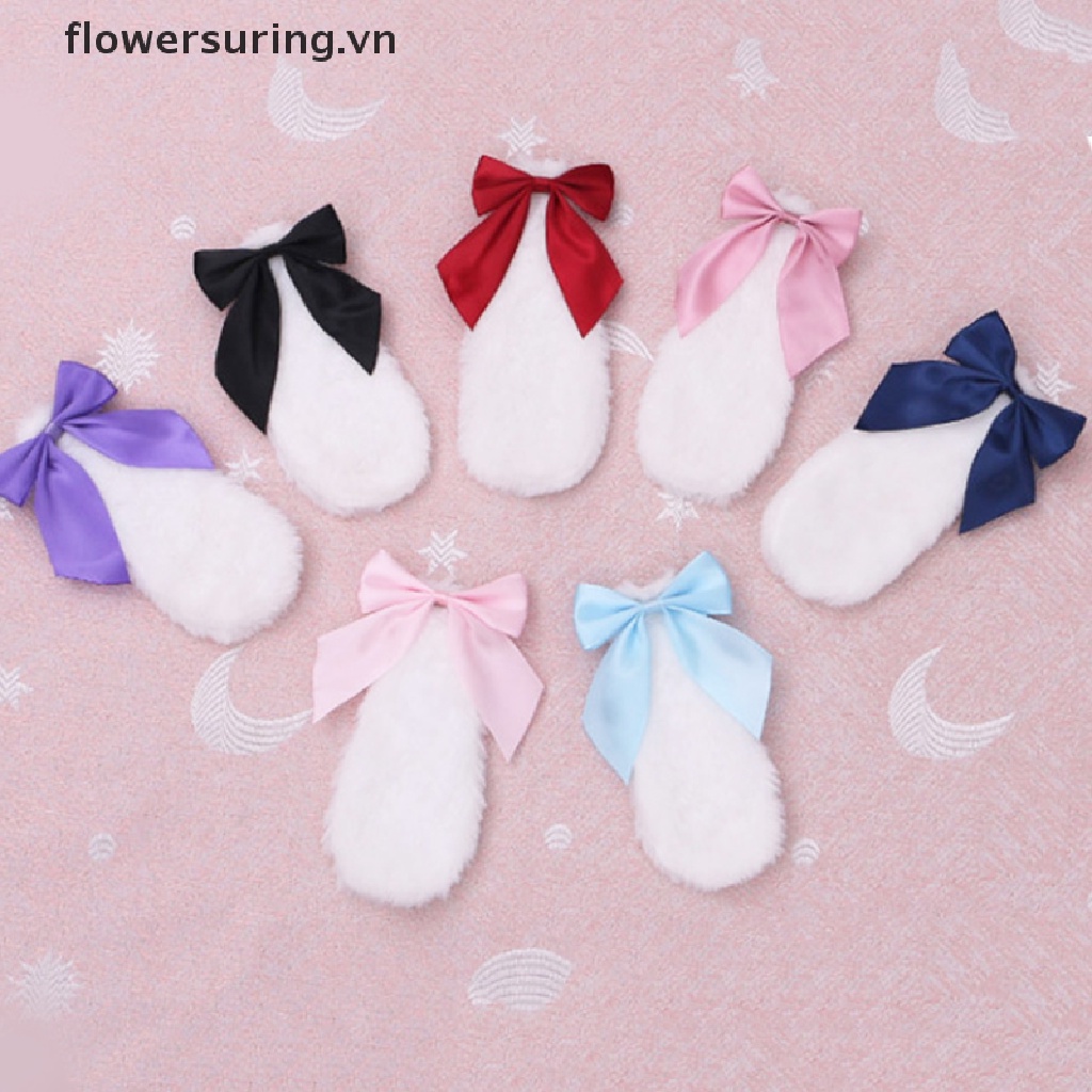 1 Cặp Kẹp Tóc Nơ Ruy Băng Hóa Trang Hình Tai Thỏ