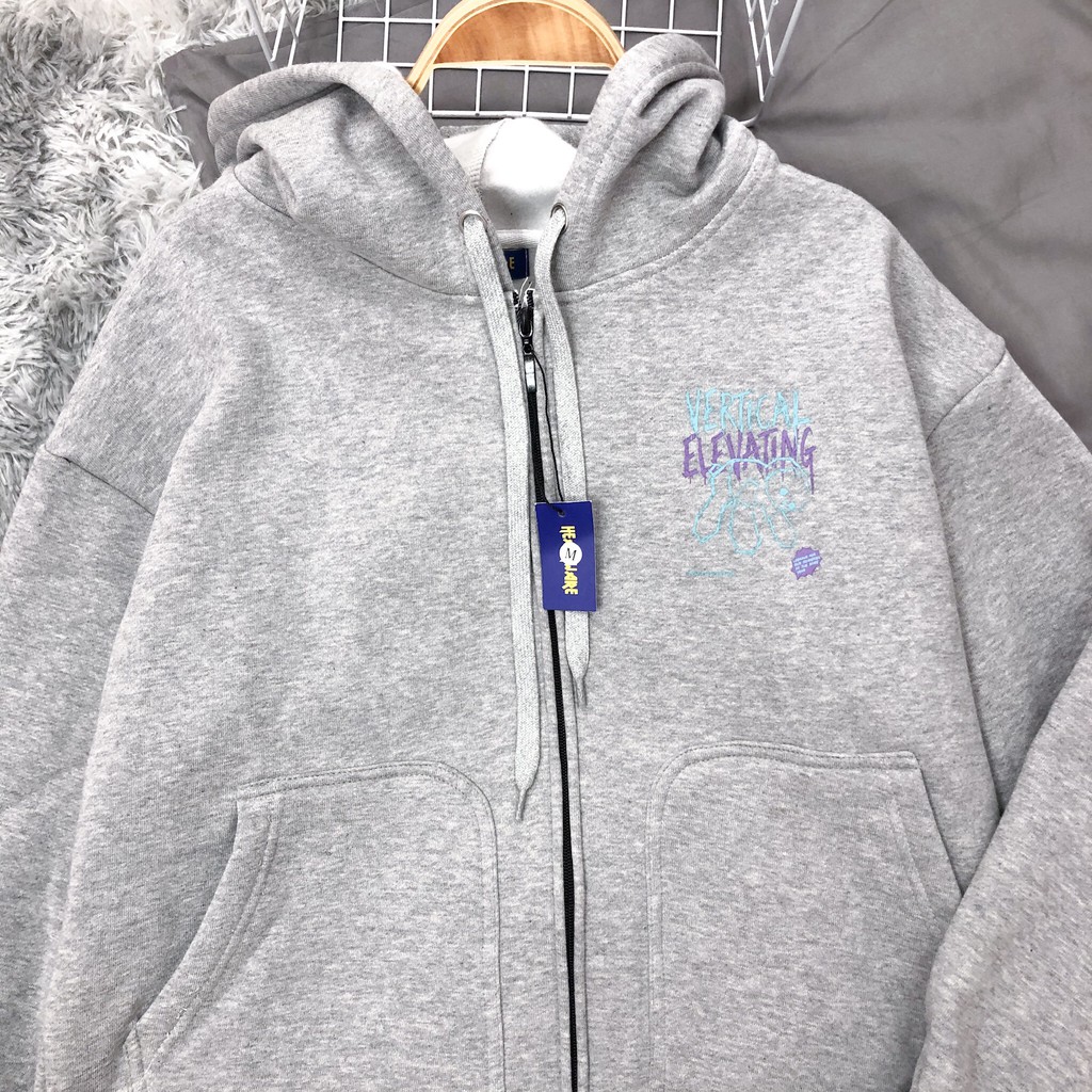 Áo khoác nỉ xám VERTICAL - ẢNH THẬT