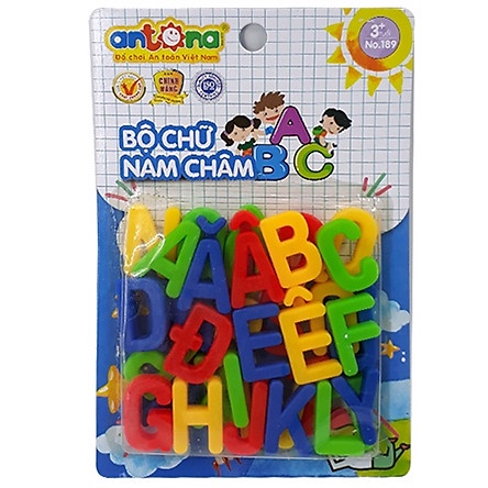 Bộ chữ ABC và bộ số 123 nam châm dạy bé học từ nhựa nguyên sinh an toàn cho bé, đồ chơi Việt Antona