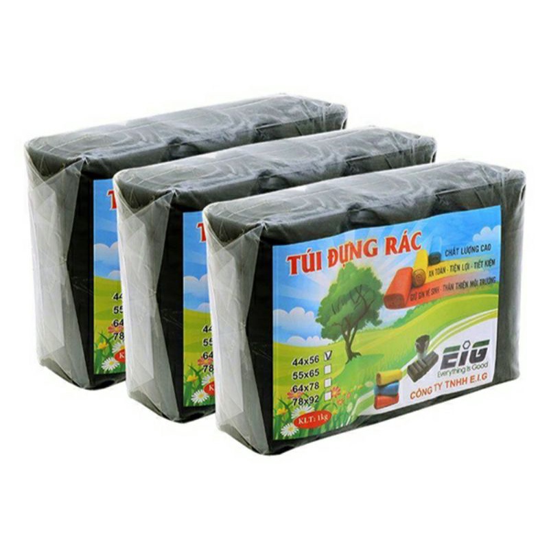 Sỉ 1kg Túi Đựng Rác Tự Hủy EIG,  Và Màu , Tiểu Trung Đại , 1kg có 3 Cuộn