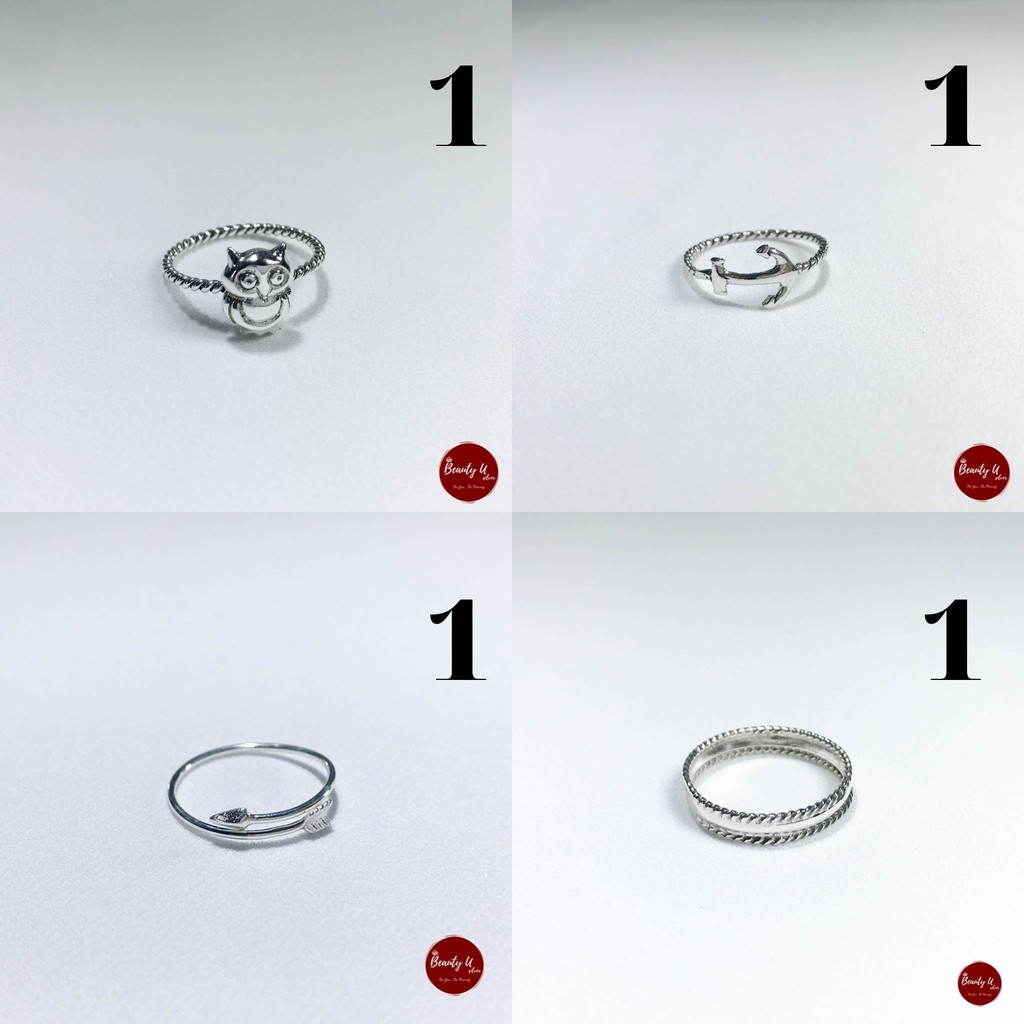 Nhẫn Bạc Thái Lan 925 Unisex Cá Tính - BeautyU Silver