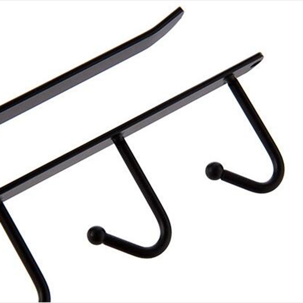 Giá treo cốc uống nước 6 móc bằng sắt màu đen