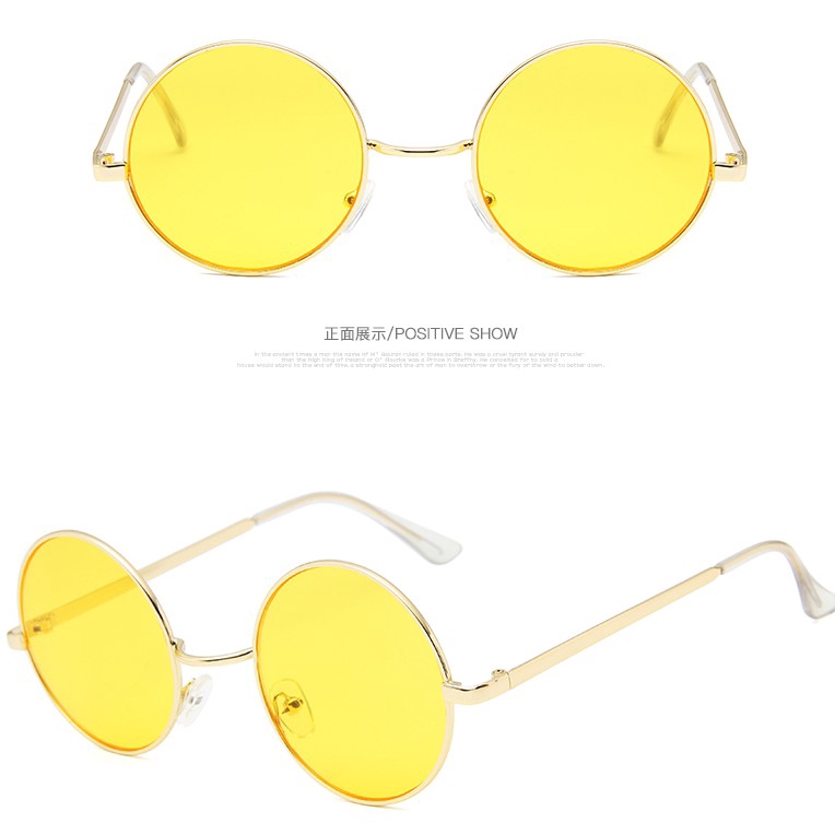 Kính mát gọng kim loại tròn cho nam nữ