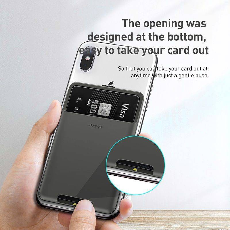 Case đựng thẻ túi đựng Name Card mini thẻ ngân hàng thẻ từ siêu mỏng dán mặt lưng sau điện thoại chính hãng  BASEUS