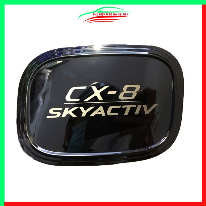 Ốp nắp xăng CX8, CX-8 2019-2023 vân titan bảo vệ chống trầy trang trí ô tô