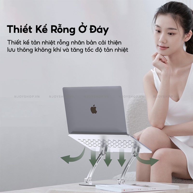 Giá Đỡ Laptop Khung Linh Hoạt Có Thể Gập Gọn WIWU Adjustable Bracket S700 Điều Chỉnh Đa Góc Độ Thiết Kế Hổ Trợ Tản Nhiệt