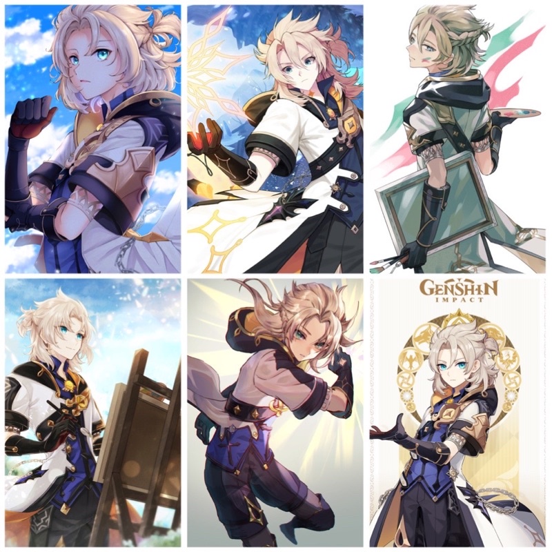 Tranh ảnh Albedo genshin impact 6 tấm khác nhau/ poster Albedo genshin impact