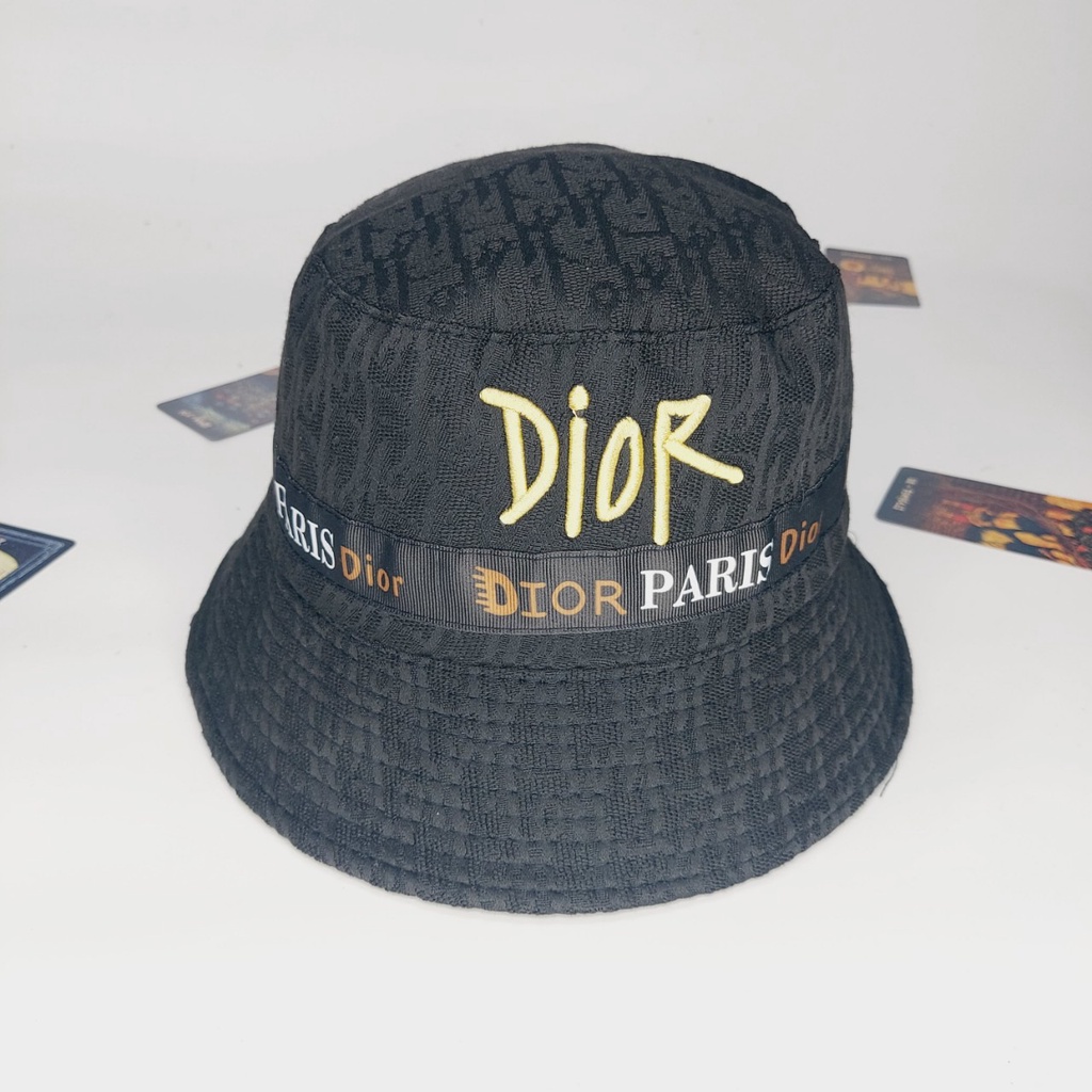 Nón vành tròn , Mũ bucket dior thêu full họa tiết cực đẹp