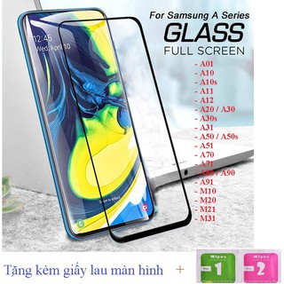 Cường lực Samsung Galaxy Các dòng A01 / A10 / A11 / A12 / A21 / A51 / A71 /A91 / M21 / M31  9D , 10D full màn hình