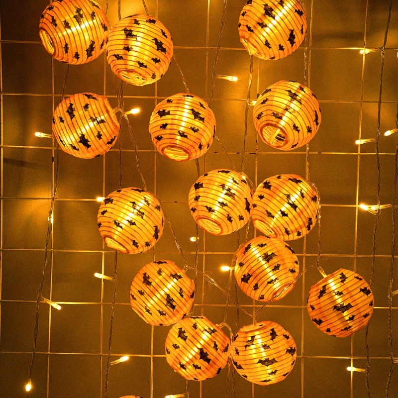 Dây Đèn LED 10 / 20 Bóng Hình Ma / Dơi / Bí Ngô Trang Trí Halloween