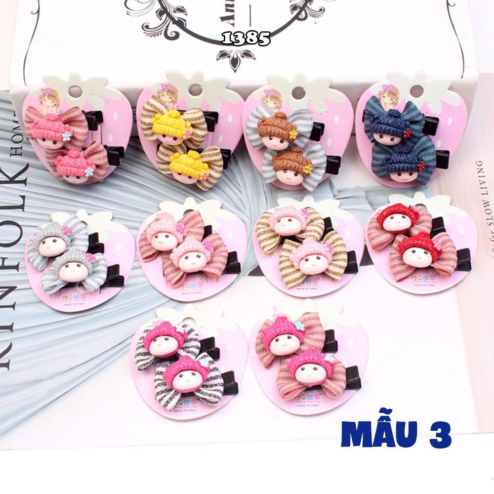 Kẹp tóc nữ ulzzang họa tiết hoạt hình đủ mẫuFREESHIPset cột tóc nhiều màu cute AH1385