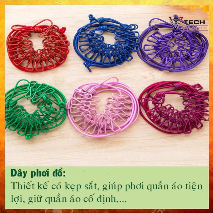 [XẢ KHO+FREE SHIP] Dây phơi quần áo móc kẹp sắt