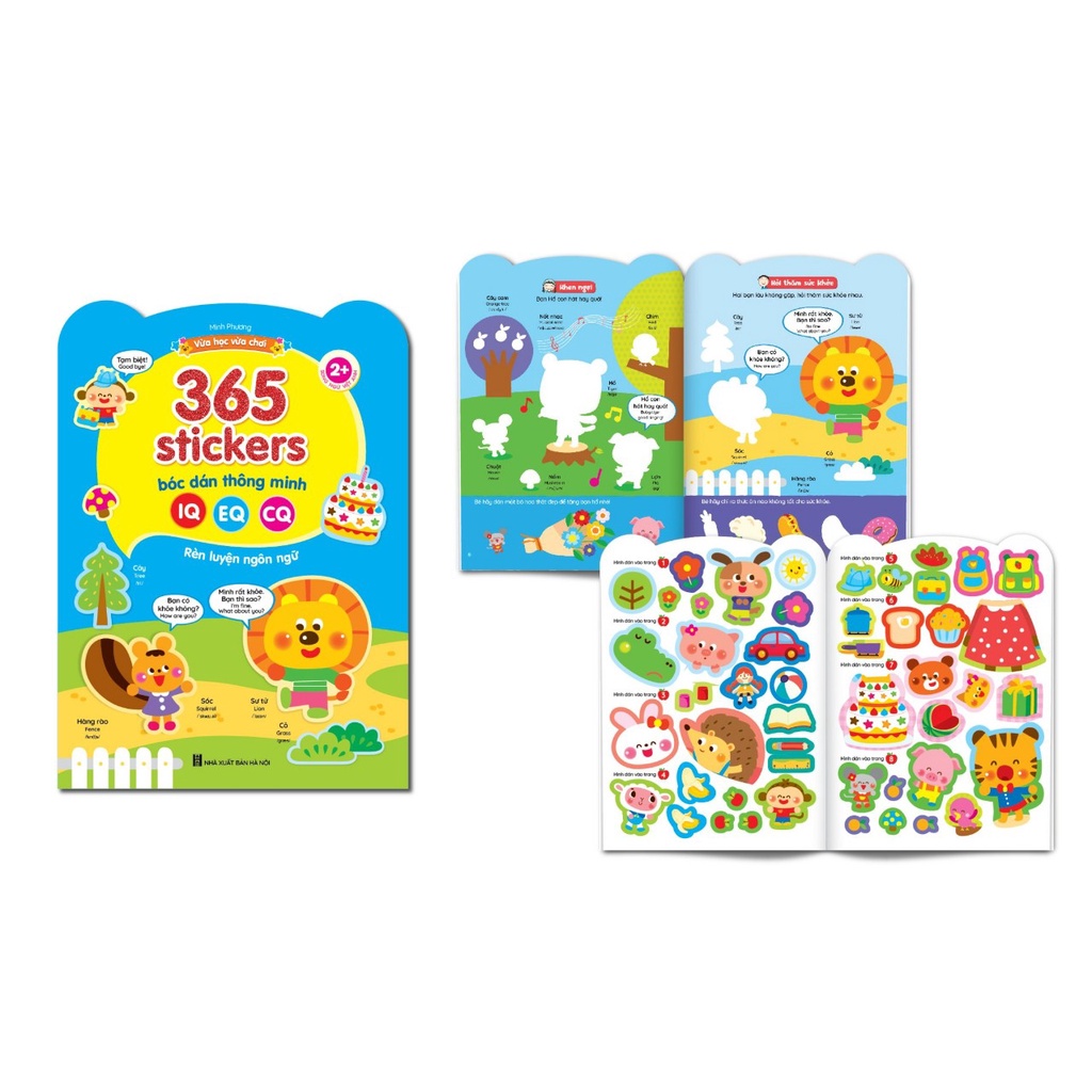 Sách - 365 stickers Bóc dán thông minh song ngữ Việt Anh dành cho trẻ từ 2-6 tuổi (Bộ 6 cuốn)