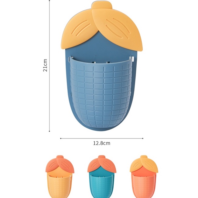 Cốc Dán Tường Đựng Bàn Chải Đánh Răng Có Lỗ Thoát Nước, Cốc Dán Hình Bắp Ngô Đựng Đồ Phòng Tắm