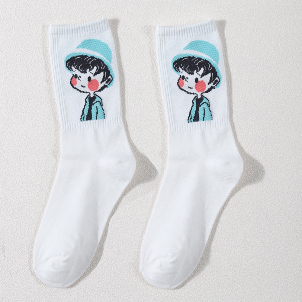 Đôi Vớ Cotton Màu Trơn In Họa Tiết Hoạt Hình Phong Cách Hàn Quốc Thời Trang Cho Nữ