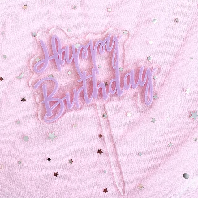 Phụ kiện trang trí bánh kem hình chữ Happy Birthday xinh xắn