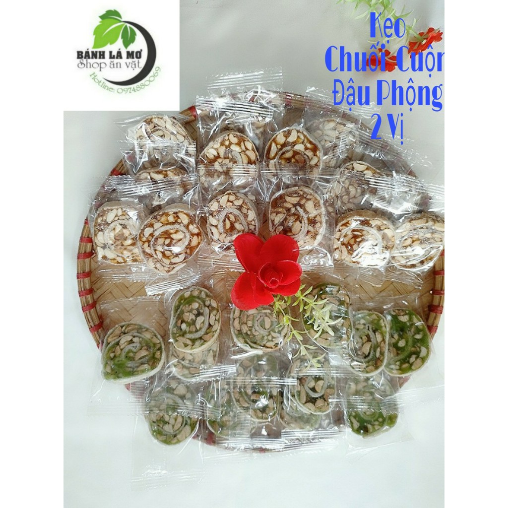 500GR KẸO CHUỐI ĐẬU PHỘNG 2 VỊ BẾN TRE- BÁNH LÁ MƠ SHOP