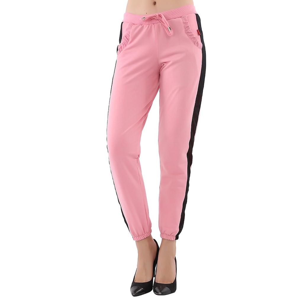 Quần thun dài nữ sọc hông lưới thông hơi Phúc An màu ruốc, nho, đen 3016