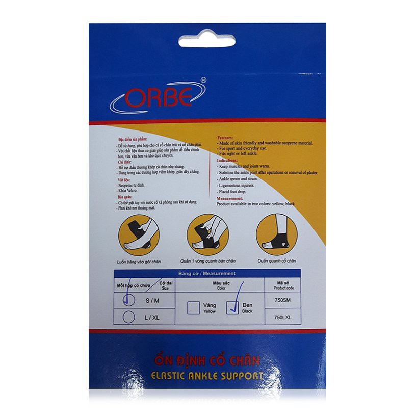 Ổn định cổ chân Orbe H1, đai gót chân Orbe