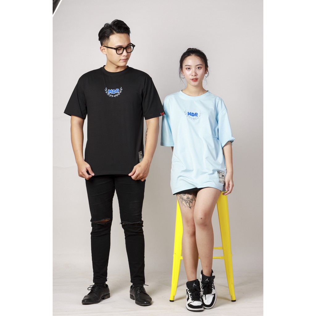 Áo phông tay lỡ form rộng Unisex Thêu Nam Nữ Logo MDR Cao Cấp Local Brand Mi Midori